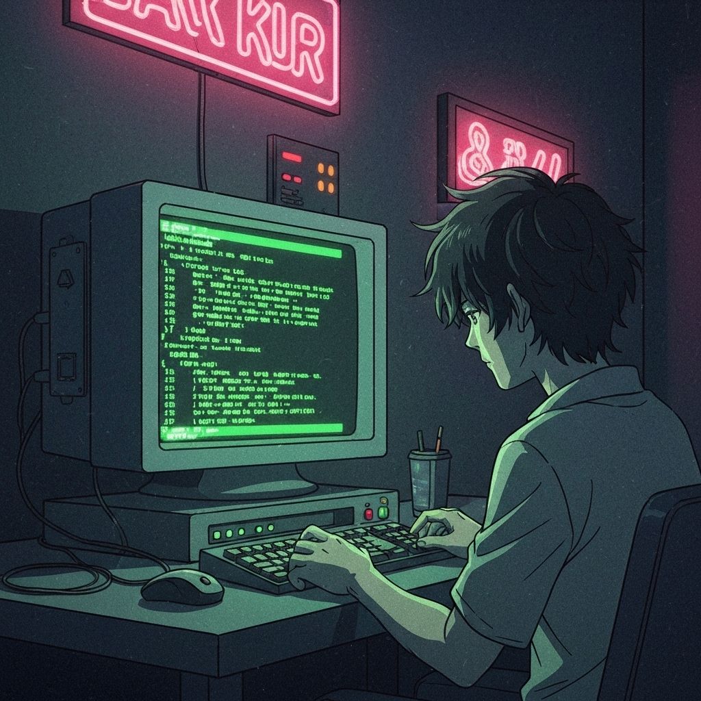 Neon-lit terminal